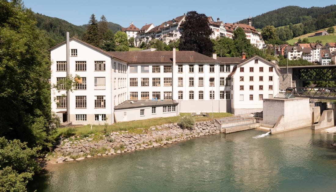 The Stadtufer on the river Thur — the former textile factory